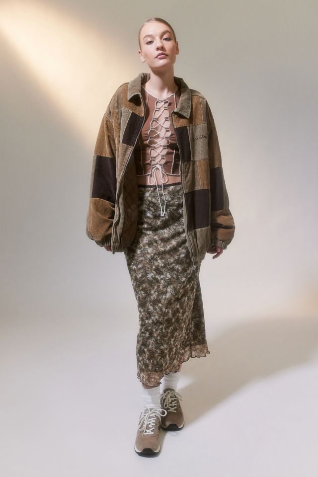 Urban Renewal Remnants Y2K Printed Mesh Midi Skirt #2