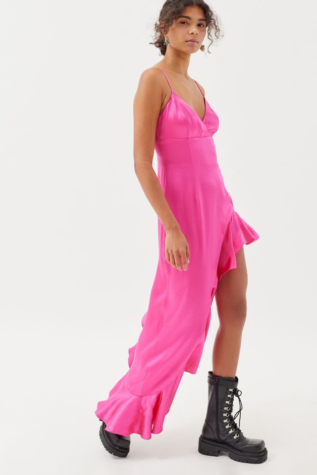 Robe Midi Asymétrique Bardot Ember en Satin #2