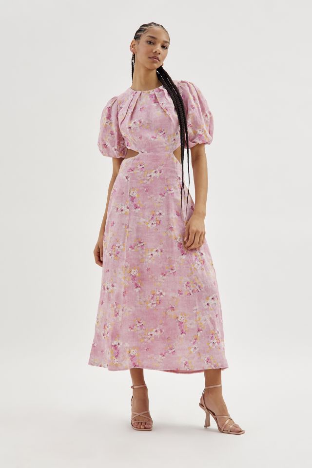 Robe Midi Florale Bardot Malina Dos Nu #1