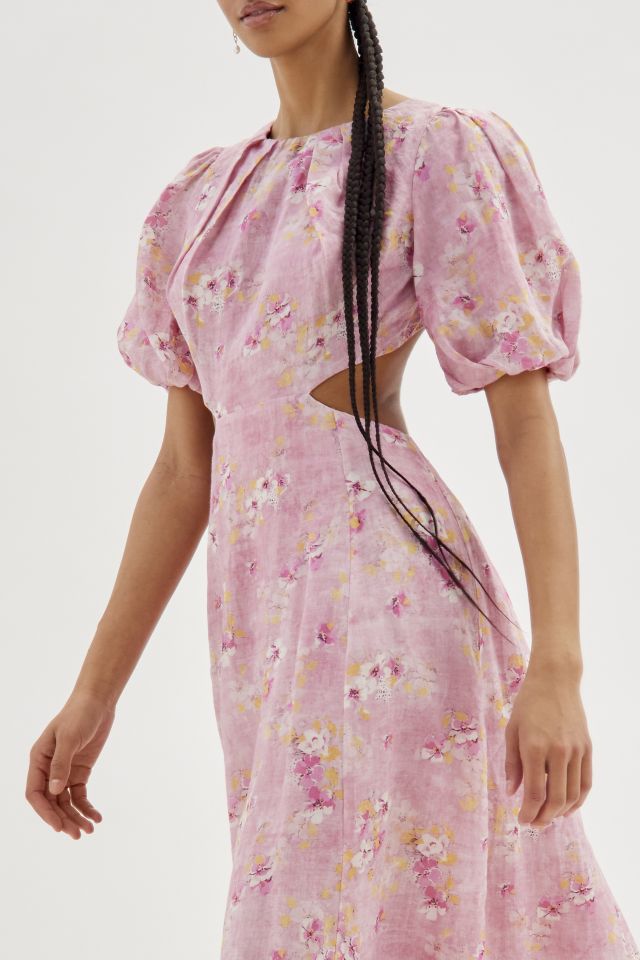 Robe Midi Florale Bardot Malina Dos Nu #2