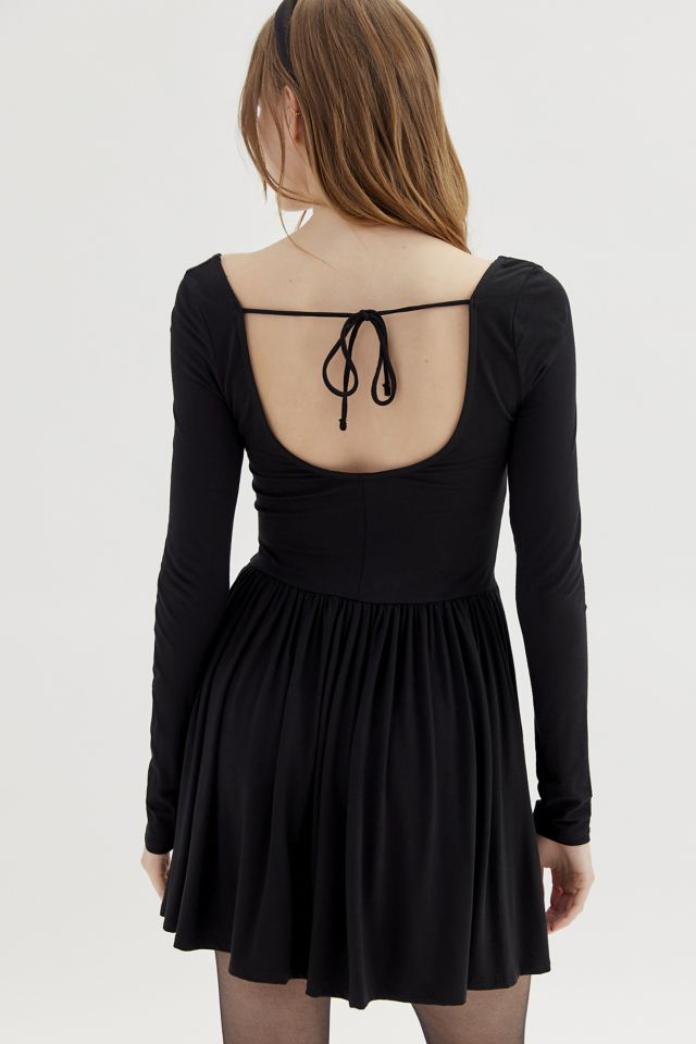 UO Tara Long Sleeve Drop-Waist Mini Dress #3