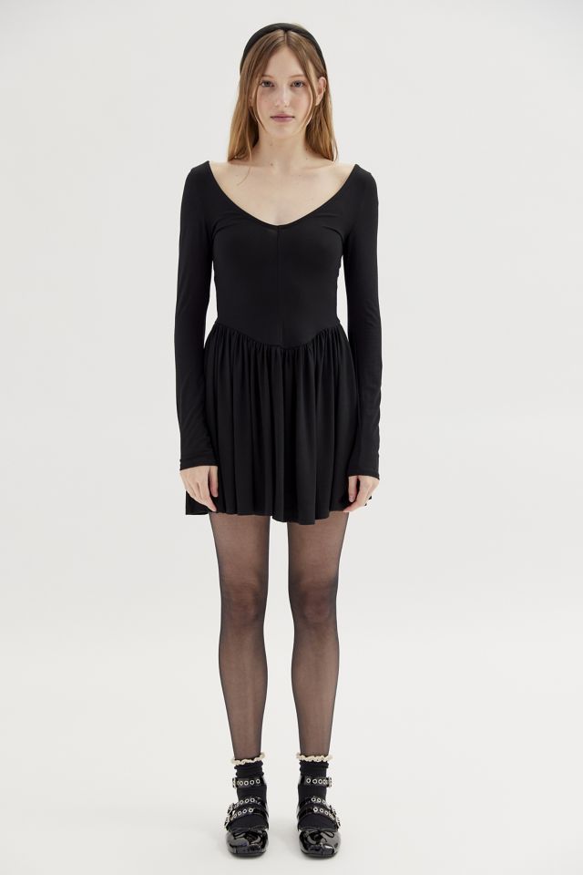 UO Tara Long Sleeve Drop-Waist Mini Dress #5