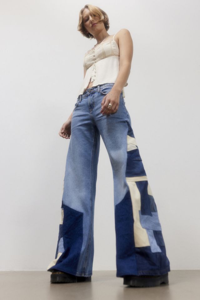 BDG Split Hem Flare Jean - Distressed Contrast