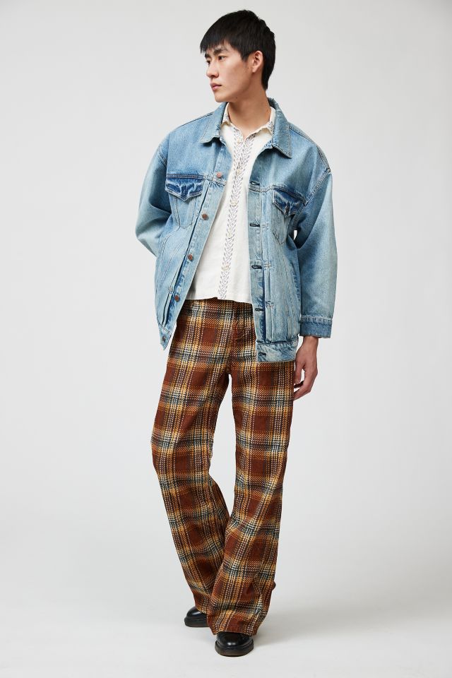 Pantalon en velours côtelé à carreaux BDG Slacker #1