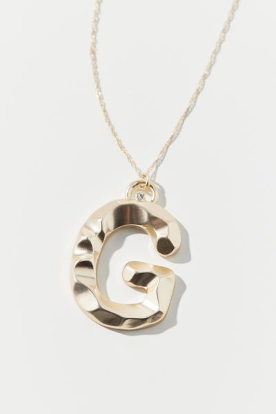 Urban Outfitters Initial Charm Necklace In G