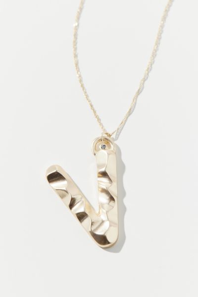 Urban Outfitters Initial Charm Necklace In V