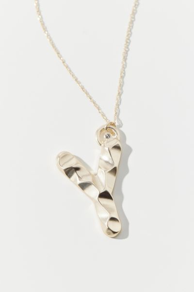 Urban Outfitters Initial Charm Necklace In Y