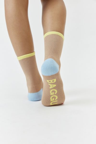 Shop Baggu Ribbed Mix Sock In Stone Mix, Women's At Urban Outfitters