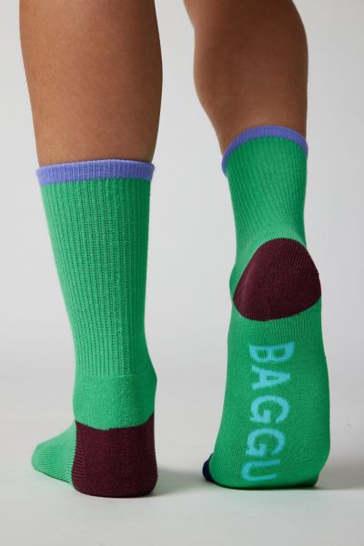 BAGGU RIBBED MIX CREW SOCK IN ALOE MIX, WOMEN'S AT URBAN OUTFITTERS