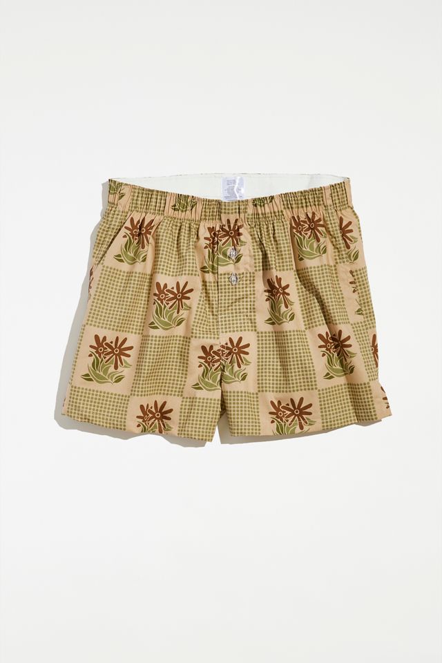 Pixellate Flower Woven Boxer Short | Urban Outfitters