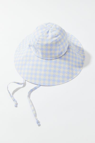 Baggu Soft Sun Hat In Blue Pixel Gingham