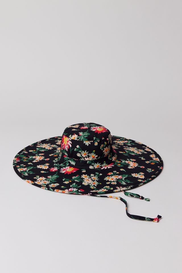 BAGGU x Laura Ashley Black Floral Packable Sun Hat NWOT Y main image 4