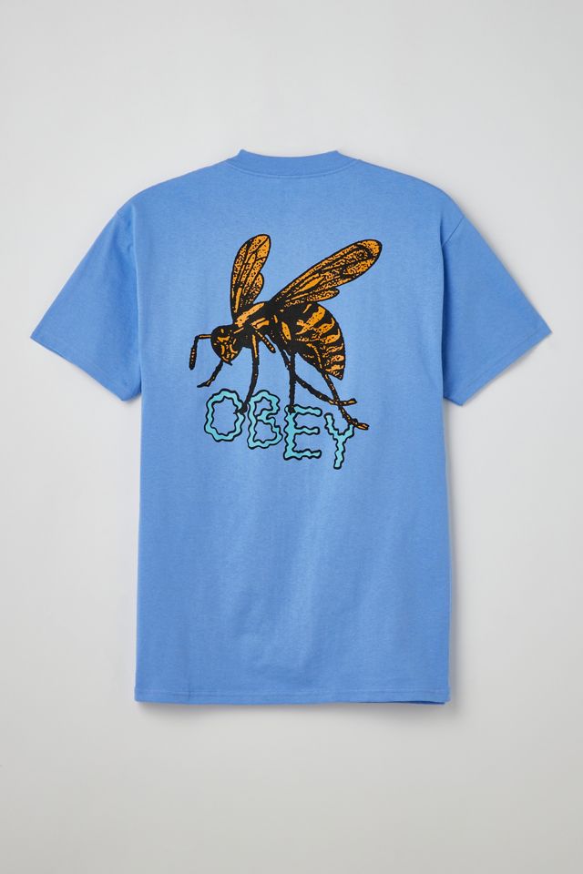 T-shirt OBEY Graphic Tee Unisexe - Taille M - Gris/bleu - Style Rétro Préppy - Occasion Parfait état