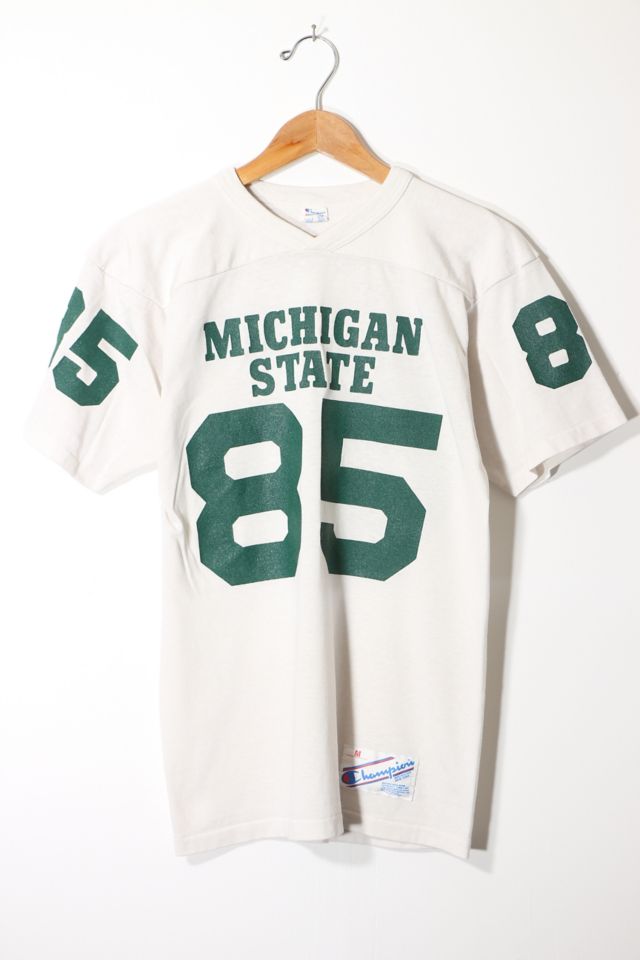 Vintage Champion Michigan State Cotton/Nylon Football Jersey Made