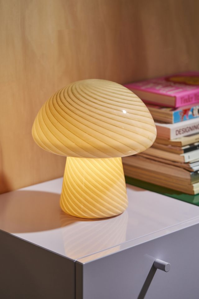 Urban Shop Novelty Glass Mushroom Lamp, Hot Pink, 12 H, Plug-in 
