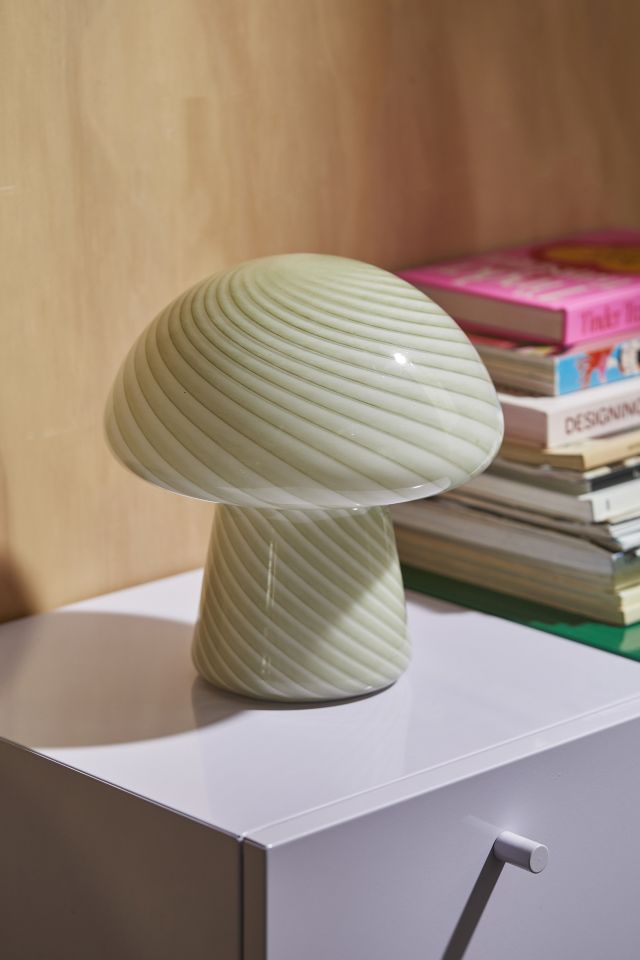 Urban Shop Novelty Glass Mushroom Lamp, Orange Tortoise, 12 H, Plug-in