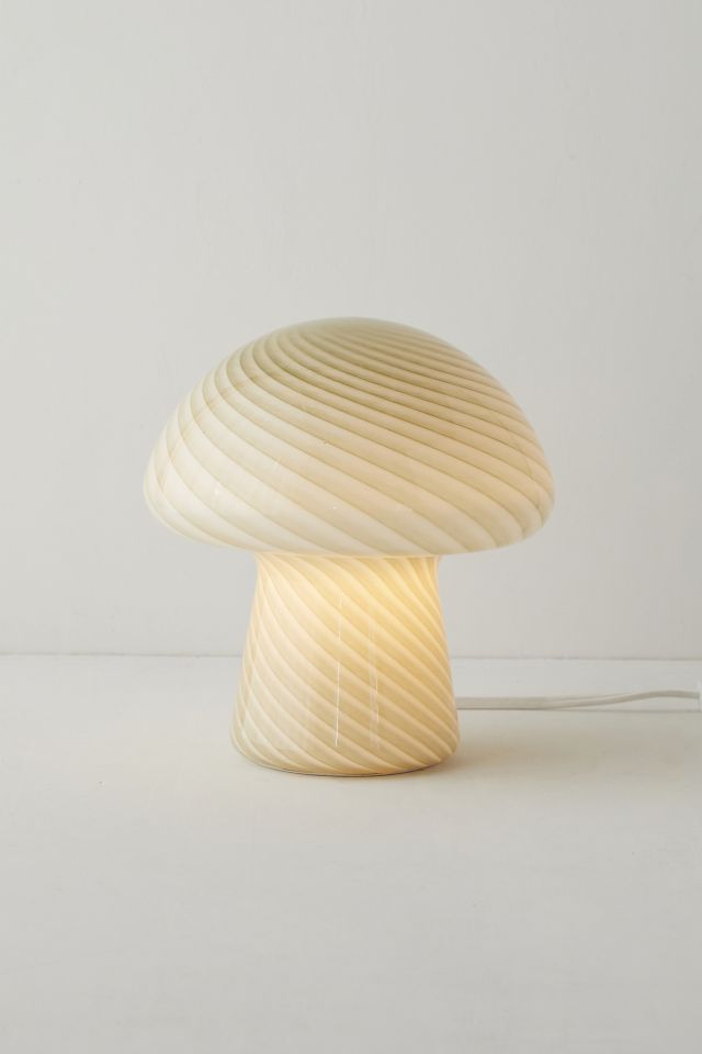 Urban Shop Novelty Glass Mushroom Lamp, Orange Tortoise, 12 H, Plug-in