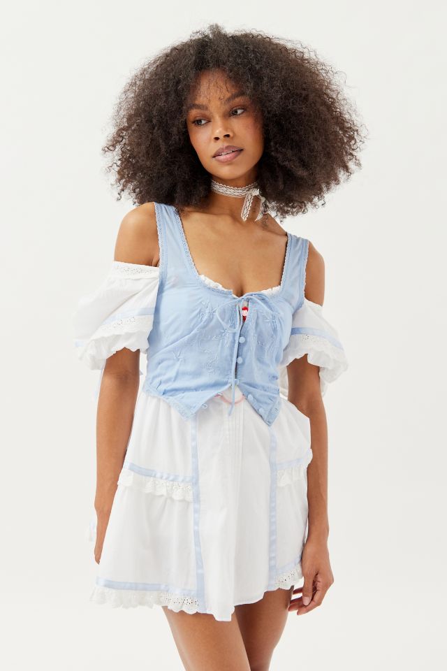 For Love & Lemons Meadow Embroidered Mini Dress #3
