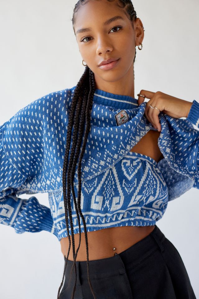 Urban Renewal Remade Fair Isle Cropped Tube Top & Sweater 2-Piece