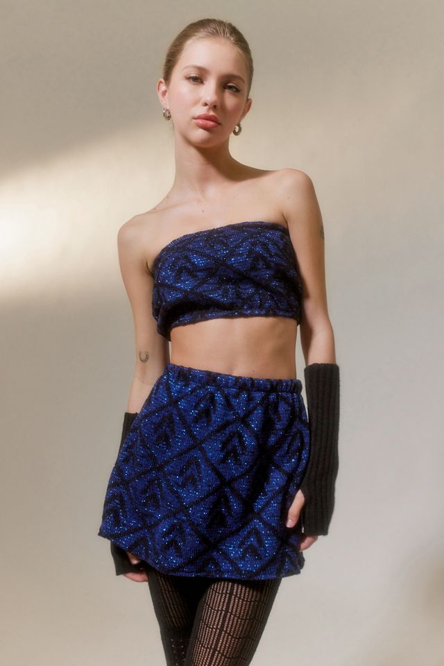 Urban Renewal Parties Remade Sparkly Tube Top & Skirt Set Urban