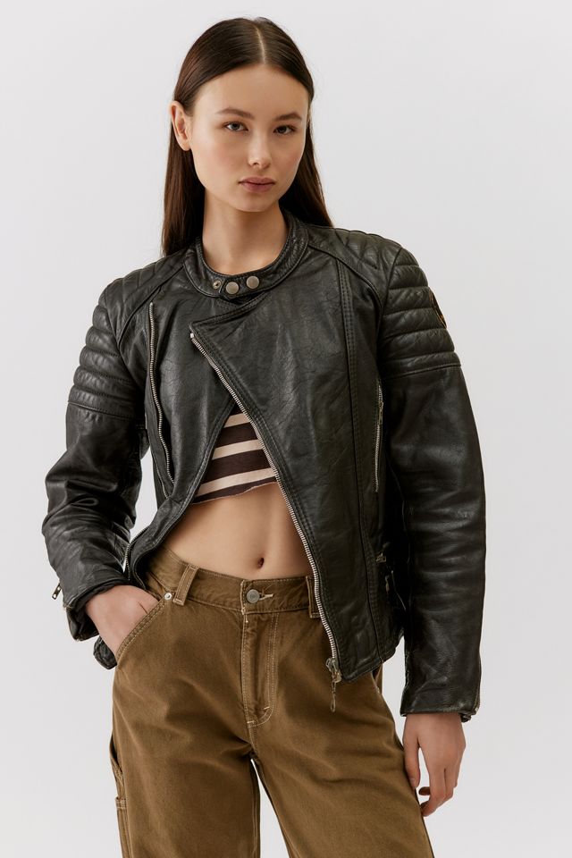 Urban Vintage Leather Moto Jacket | Urban Outfitters