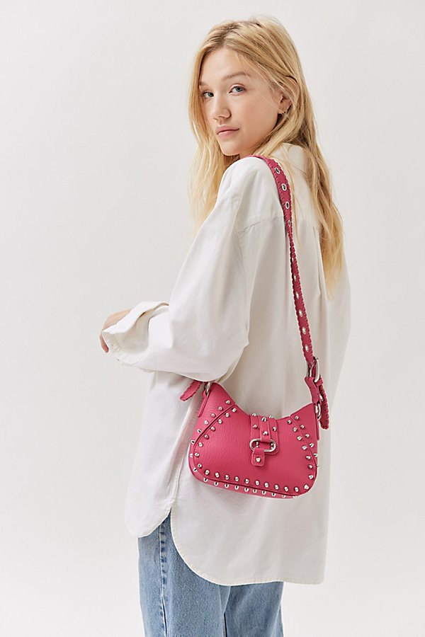 Urban Outfitters Devon Studded Crossbody Bag In Berry