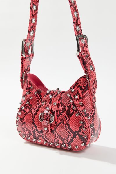 Urban Outfitters Devon Studded Crossbody Bag In Red Snake