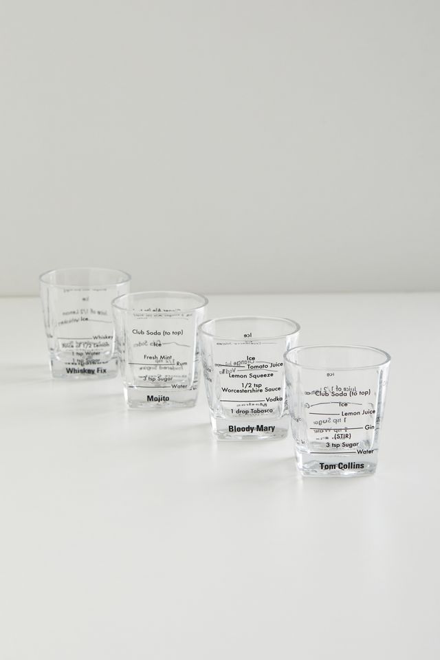 Cocktail Recipe Shot Glass Set | Urban Outfitters