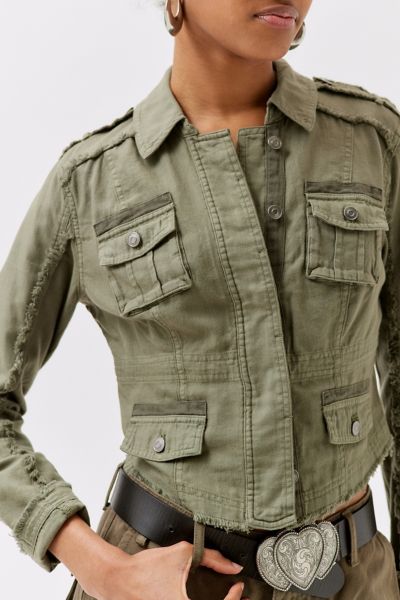 Womens olive green utility on sale jacket