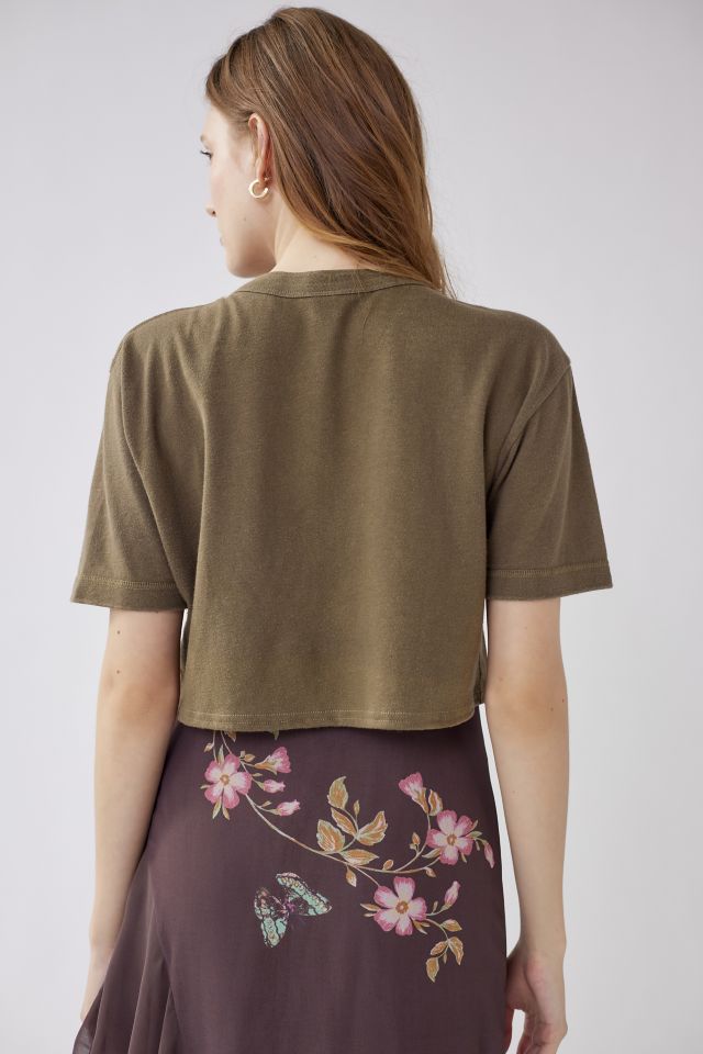 Urban Renewal Parties Remade Rhinestone Chain Cropped Surplus Tee #2