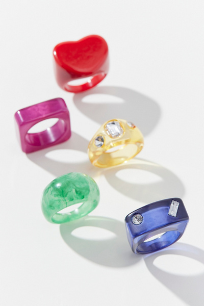 VNEWSCHI Cute Smile Frog Rings For Women Girls Funny Cartoon Animal Ring Cute Colorful Animal Acrylic Resin Ring For Teen Girls Boys Funny Ring Set