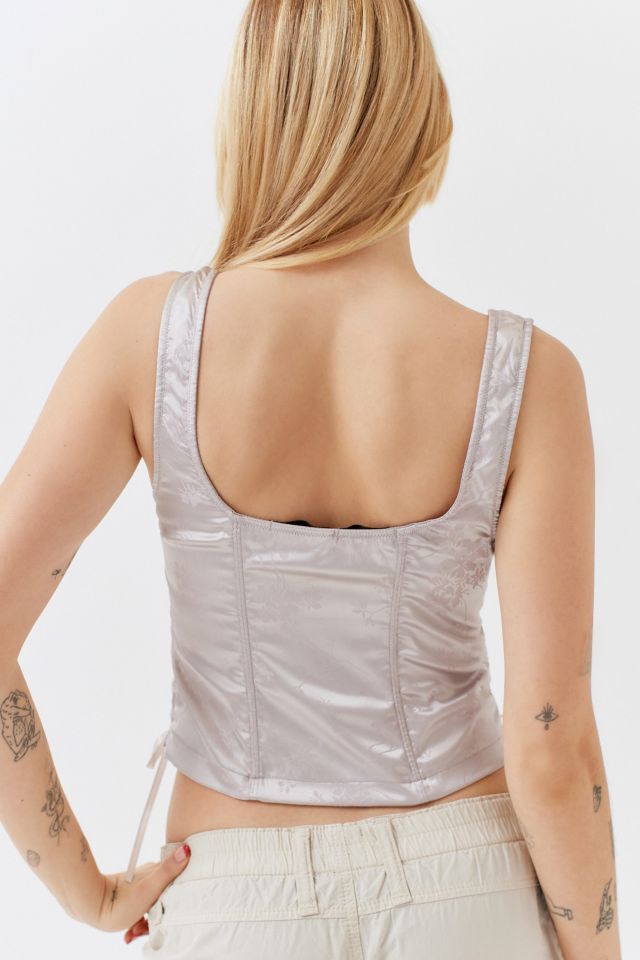 UO Satin Lace-Up Corset Top #1