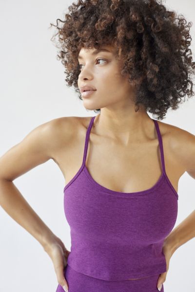 Beyond Yoga Space-dye Slim Racerback Tank Top In Plum