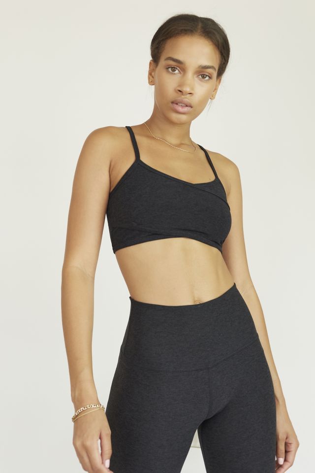 Soft Active V-Neck Sports Bra in Black