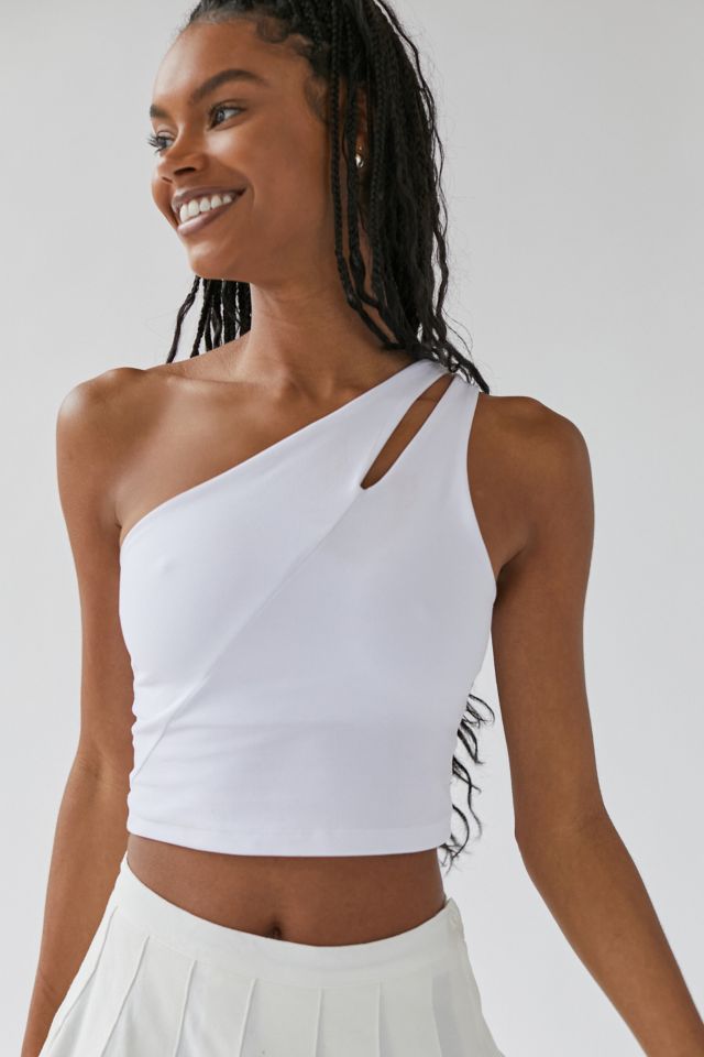 One shoulder yoga on sale top