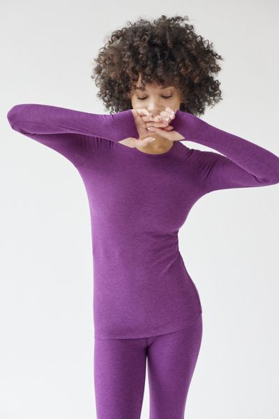 Beyond Yoga Featherweight Long Sleeve Top In Plum