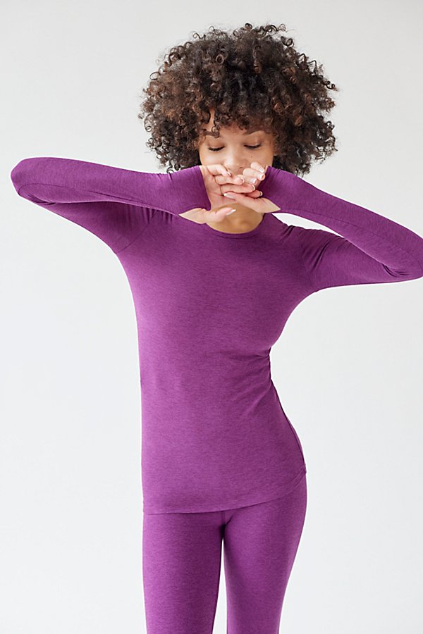 Beyond Yoga Featherweight Long Sleeve Top In Plum