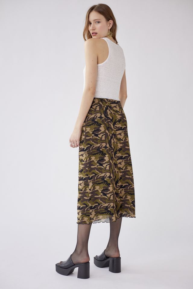 Urban Renewal Remnants Camo Mesh Maxi Skirt #1