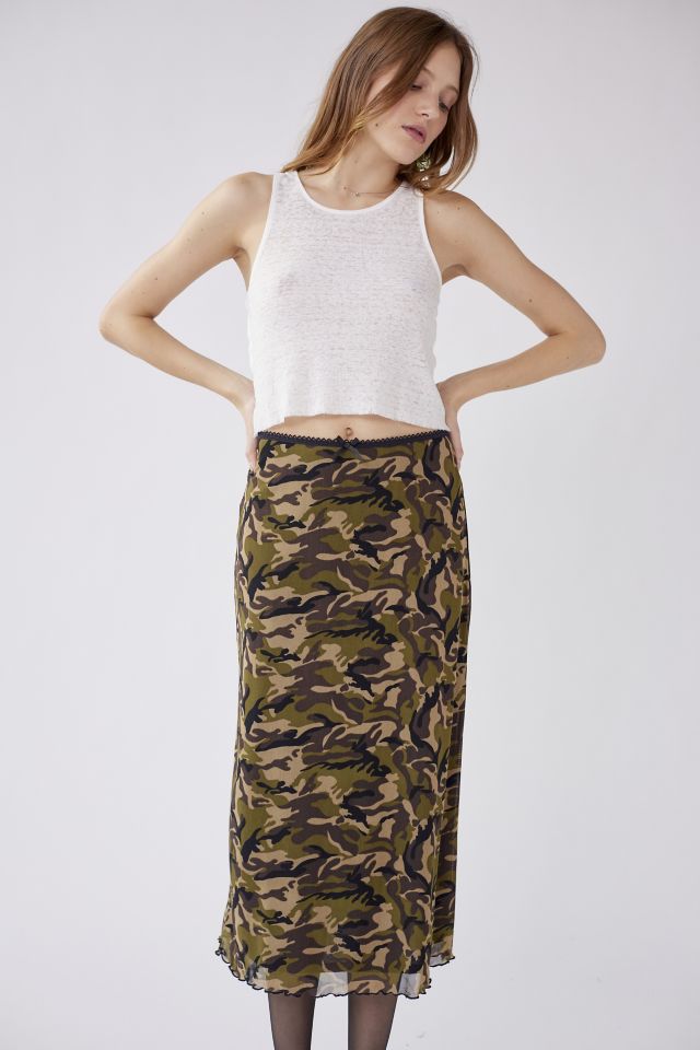 Urban Renewal Remnants Camo Mesh Maxi Skirt #2