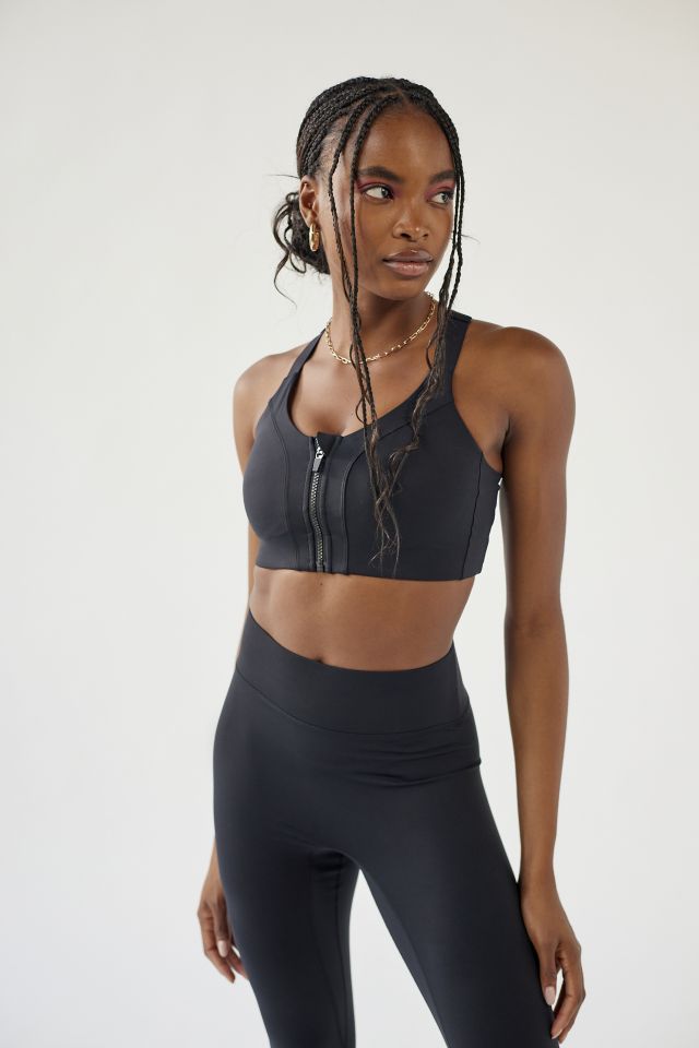 Zip up best sale sports bra