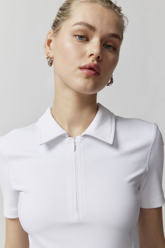 All Access Ribbed Quarter-Zip Polo Top #4