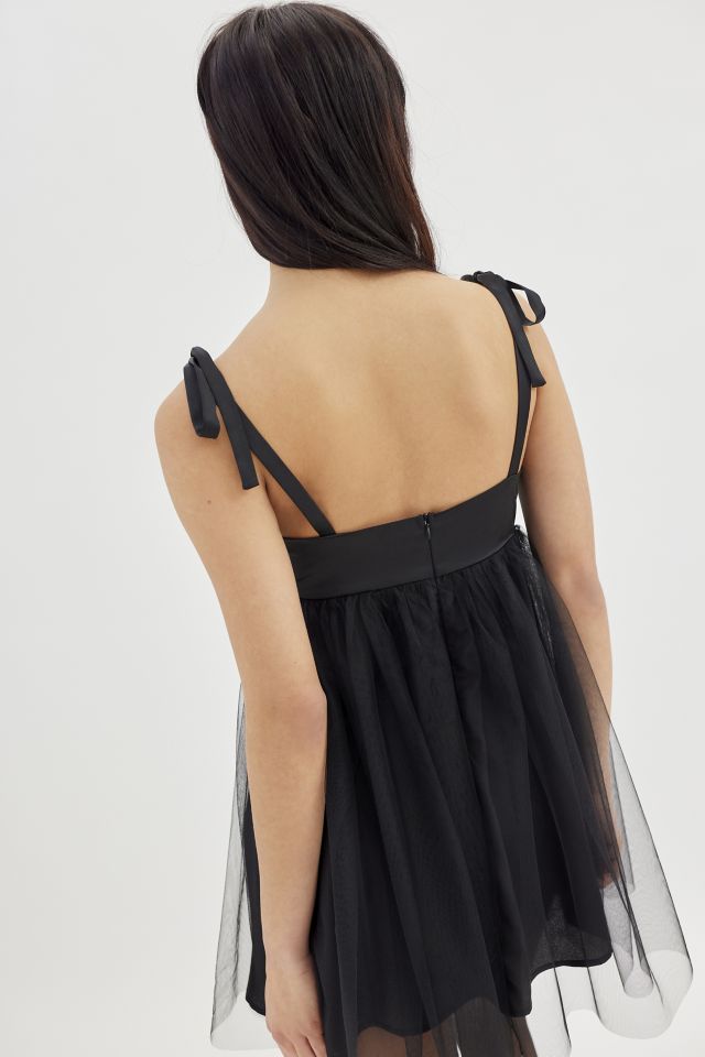 UO Penelope Tulle Babydoll Mini Dress #2