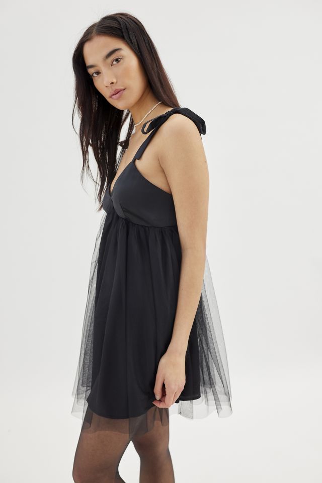 UO Penelope Tulle Babydoll Mini Dress #3