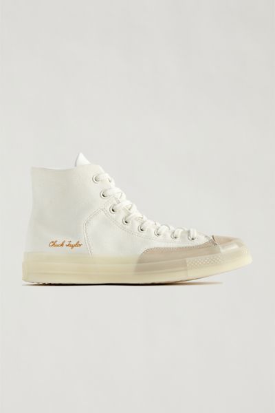 Converse Logo Patch High Upper Board Shoes In Cream