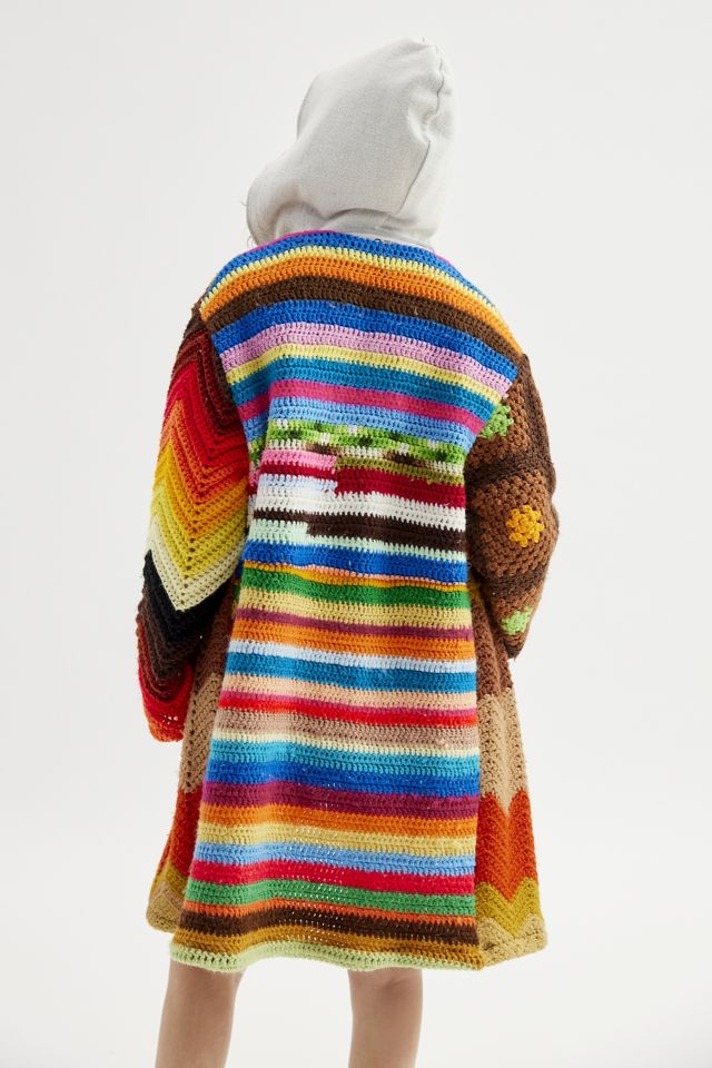 Urban Renewal Remade Crochet Blanket Long Cardigan #2