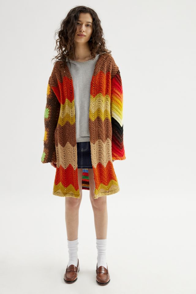 Urban Renewal Remade Crochet Blanket Long Cardigan #4