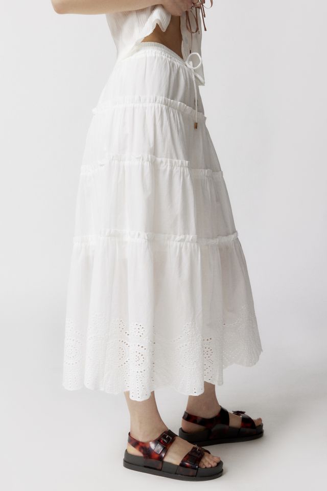 MINKPINK Starling Eyelet Tiered Midi Skirt #3