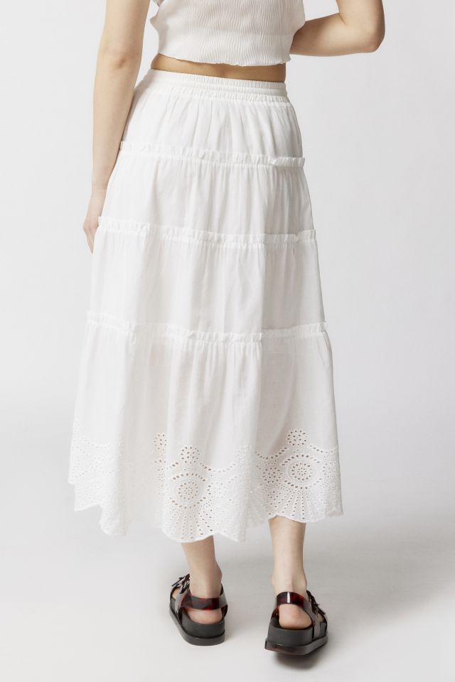 MINKPINK Starling Eyelet Tiered Midi Skirt #4