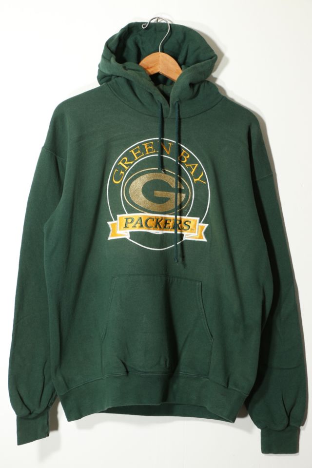 Vintage NFL Green Bay Packers Embroidered Hooded Pullover Sweatshirt