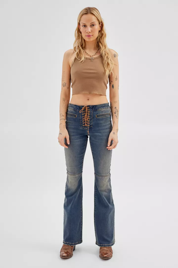 urbanoutfitters.com | BDG Lace-Up Flare Jean